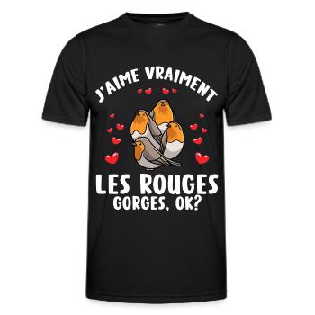 Robin Vertrauter Humorvogel - Männer Funktions-T-Shirt - Schwarz - Vorne - AI Model Male 178 dark (178cm)