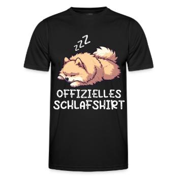 Offizielles Schlafshirt Zwergspitz Spitz Spitze - Männer Funktions-T-Shirt - Schwarz - Vorne - AI Model Male 178 dark (178cm)
