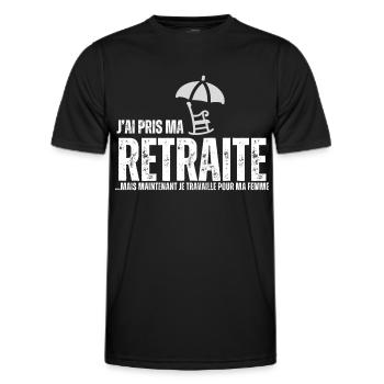Ich bin in Rente gegangen - Männer Funktions-T-Shirt - Schwarz - Vorne - AI Model Male 178 dark (178cm)