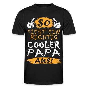SO SIEHT EIN RICHTIG COOLER PAPA AUS - Männer Funktions-T-Shirt - Schwarz - Vorne - AI Model Male 178 dark (178cm)