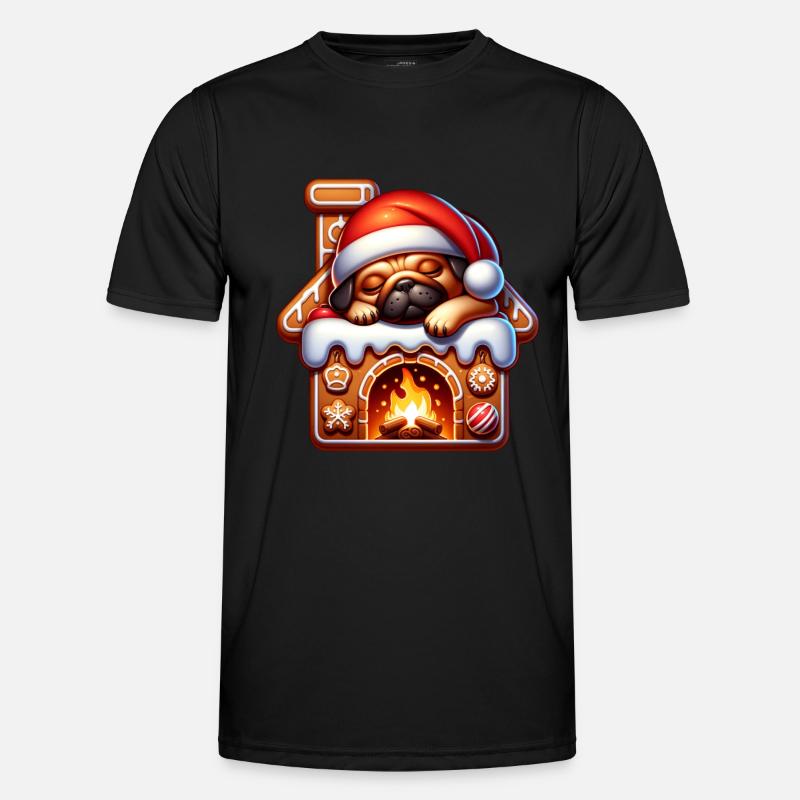 Mops - Männer Funktions-T-Shirt - Schwarz