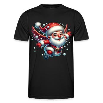 Boules de neige du Père Noël - T-shirt sport Homme - noir - Devant - AI Model Male 178 dark (178cm)