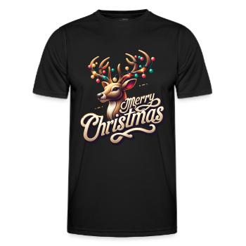 Merry Christmas Reindeer Xmas - Men's Functional T-Shirt - black - Front - AI Model Male 178 dark (178cm)