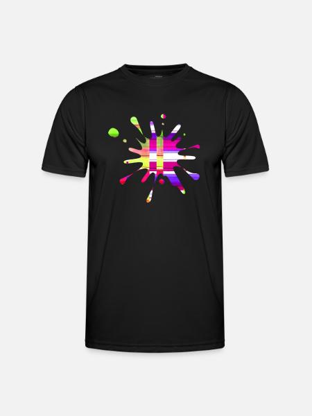 Farbklecks4 - Männer Funktions-T-Shirt - Schwarz
