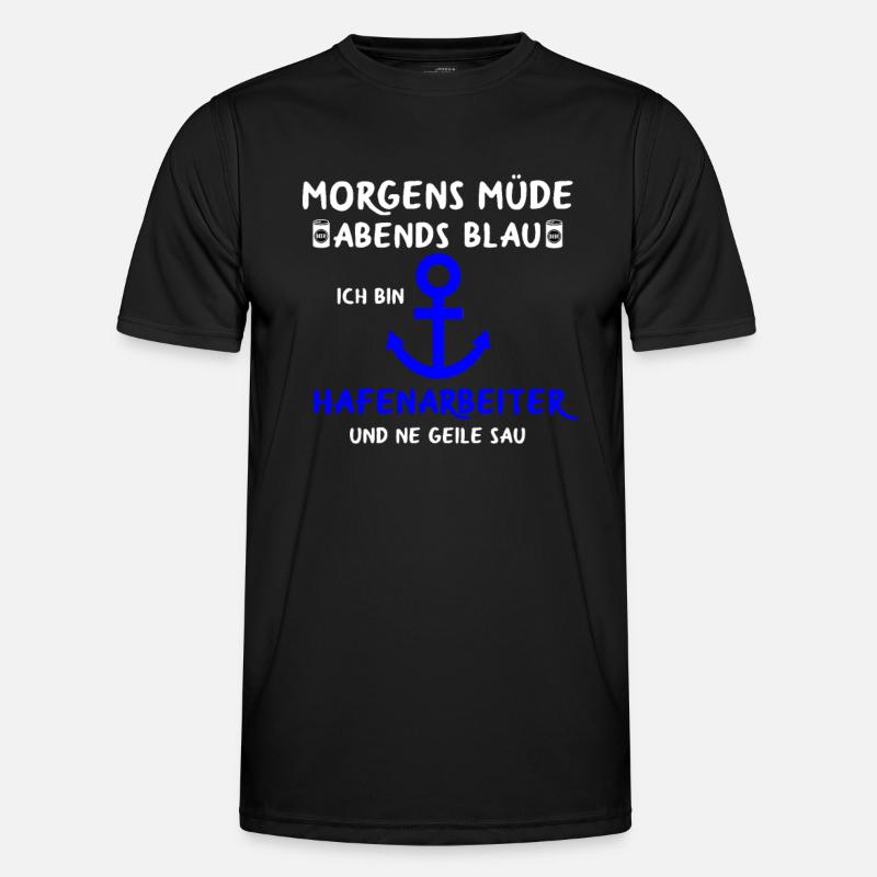 Hafenarbeiter Dockarbeiter Docker Hafen - Männer Funktions-T-Shirt - Schwarz