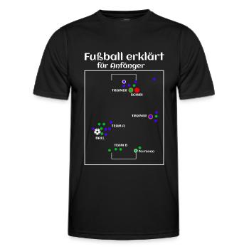 Fußball Fußballfeld Fußballzitat Fußball erklärt - Männer Funktions-T-Shirt - Schwarz - Vorne - AI Model Male 178 dark (178cm)