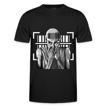 Tenue punk à barres - Enregistré dans le système - T-shirt sport Homme - noir - Devant - AI Model Male 178 dark (178cm)