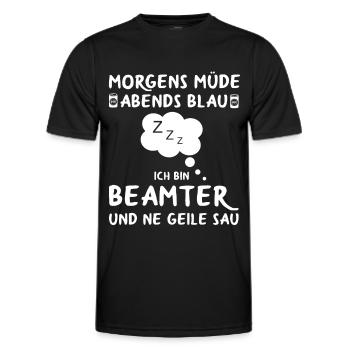 Beamter Verbeamtet Beamten Beamte Sprüche - Männer Funktions-T-Shirt - Schwarz - Vorne - AI Model Male 178 dark (178cm)