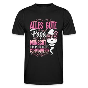 Alles Gute Papa wünscht dir dein bester Schwimmer - Männer Funktions-T-Shirt - Schwarz - Vorne - AI Model Male 178 dark (178cm)