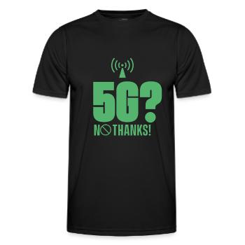 5G? Nein Danke! Gegner Mobilfunk 5G Strahlung - Männer Funktions-T-Shirt - Schwarz - Vorne - AI Model Male 178 dark (178cm)
