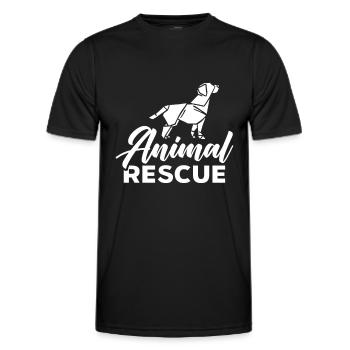 Animal rescue Animal welfare Animal rescuers Rescue animals - Men's Functional T-Shirt - black - Front - AI Model Male 178 dark (178cm)
