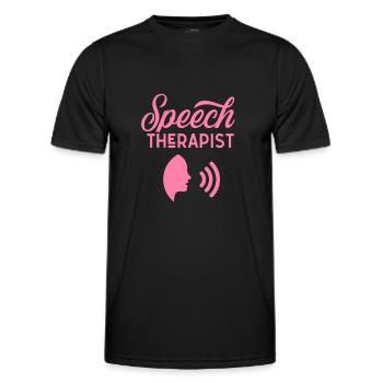Speech Therapist Speech Therapist Speech Therapist Speech Therapy - Men's Functional T-Shirt - black - Front - AI Model Male 178 dark (178cm)