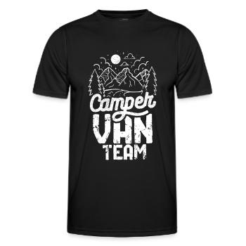 Campervan Team Motorhome Motorhome Caravan - Men's Functional T-Shirt - black - Front - AI Model Male 178 dark (178cm)