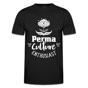 Permaculture Passionné Permaculture Durable - T-shirt sport Homme - noir - Devant - AI Model Male 178 dark (178cm)