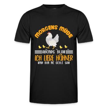 Hühnerflüsterer Huhn Hühnerhalter Hühner - Männer Funktions-T-Shirt - Schwarz - Vorne - AI Model Male 178 dark (178cm)