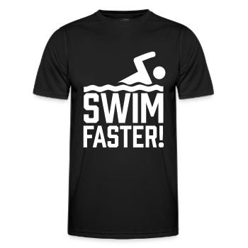 Swimming Fast Swimming Instructor Swimming Course - Men's Functional T-Shirt - black - Front - AI Model Male 178 dark (178cm)