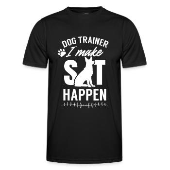 Dresseur de chiens École canine Maître-chien Dicton - T-shirt sport Homme - noir - Devant - AI Model Male 178 dark (178cm)