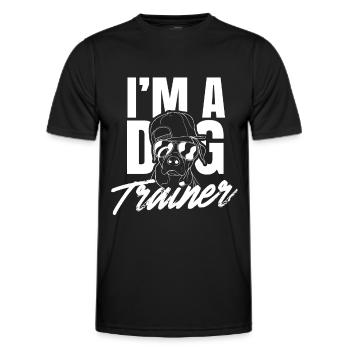 Ich Bin Ein Hundetrainer Hundeführer Hundeschule - Männer Funktions-T-Shirt - Schwarz - Vorne - AI Model Male 178 dark (178cm)