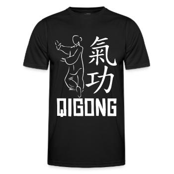 Qigong Qi Gong Tai Chi Chigong - Männer Funktions-T-Shirt - Schwarz - Vorne - AI Model Male 178 dark (178cm)
