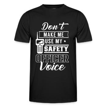 Agent de sécurité Sécurité vocale Sécurité - T-shirt sport Homme - noir - Devant - AI Model Male 178 dark (178cm)