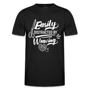 Leicht Ablenkbar Durch Weben Webstuhl Weberin - Männer Funktions-T-Shirt - Schwarz - Vorne - AI Model Male 178 dark (178cm)
