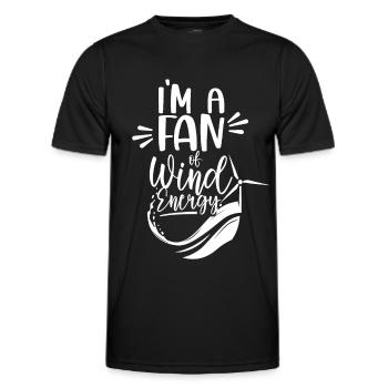Ich Bin Ein Fan Der Windenergie Windkraft Windrad - Männer Funktions-T-Shirt - Schwarz - Vorne - AI Model Male 178 dark (178cm)
