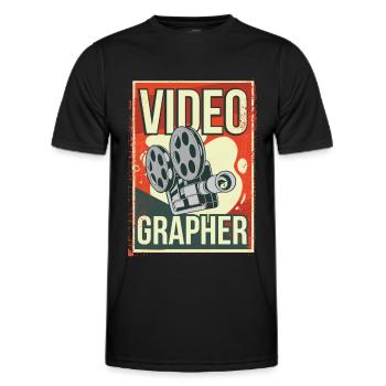 Videofilmer Kameramann Filmer Editor Filmeditor - Männer Funktions-T-Shirt - Schwarz - Vorne - AI Model Male 178 dark (178cm)