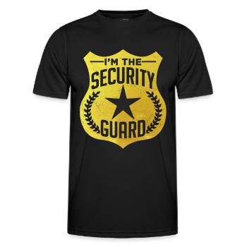 I am the security guard security - Men's Functional T-Shirt - black - Front - AI Model Male 178 dark (178cm)
