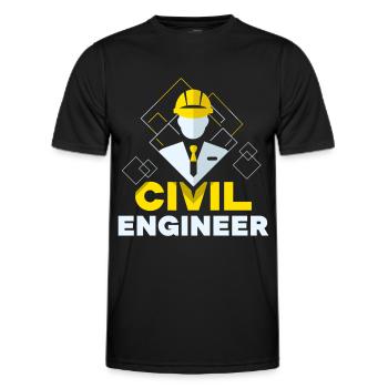 Civil Engineer Civil Engineering Student Profession - Men's Functional T-Shirt - black - Front - AI Model Male 178 dark (178cm)