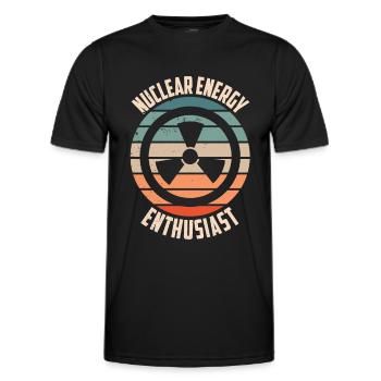 Passionné d’énergie nucléaire Énergie nucléaire Énergie nucléaire - T-shirt sport Homme - noir - Devant - AI Model Male 178 dark (178cm)