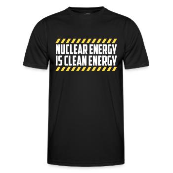 L’énergie nucléaire est une énergie propre L’énergie nucléaire - T-shirt sport Homme - noir - Devant - AI Model Male 178 dark (178cm)