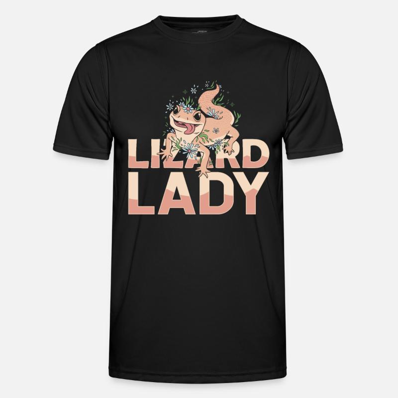 Eidechsen Frau Reptil Haustier Eidechse Lizard - Männer Funktions-T-Shirt - Schwarz