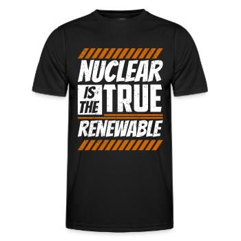 L’énergie nucléaire est la véritable énergie renouvelable - T-shirt sport Homme - noir - Devant - AI Model Male 178 dark (178cm)