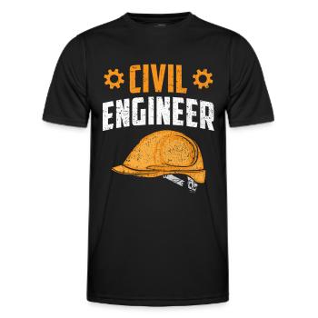 Civil Engineer Profession Student Civil Engineering - Men's Functional T-Shirt - black - Front - AI Model Male 178 dark (178cm)