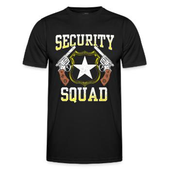 Sécurité de l’équipe de sécurité Sécurité Bouncer - T-shirt sport Homme - noir - Devant - AI Model Male 178 dark (178cm)