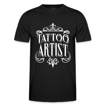 Tattoo Artist Tattoo Artist Tattoo - Men's Functional T-Shirt - black - Front - AI Model Male 178 dark (178cm)