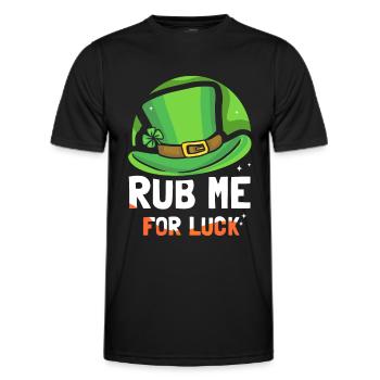 Rub Me For Happiness Irish Gaelic Ireland Irish - Men's Functional T-Shirt - black - Front - AI Model Male 178 dark (178cm)