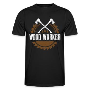 Menuisiers Menuiserie Menuiseries Menuisiers - T-shirt sport Homme - noir - Devant - AI Model Male 178 dark (178cm)