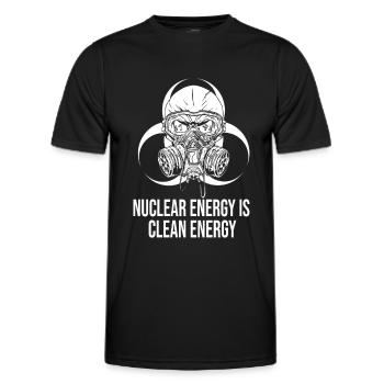 L’énergie nucléaire est une énergie propre L’énergie nucléaire - T-shirt sport Homme - noir - Devant - AI Model Male 178 dark (178cm)