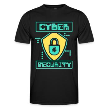 Cybersecurity Hack Hacker IT Security Hacking - Men's Functional T-Shirt - black - Front - AI Model Male 178 dark (178cm)
