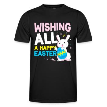 Ich Wünsche Allen Ein Frohes Osterfest Ostern - Männer Funktions-T-Shirt - Schwarz - Vorne - AI Model Male 178 dark (178cm)