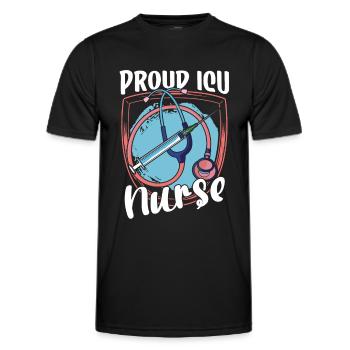 Fière infirmière en soins intensifs Soins intensifs - T-shirt sport Homme - noir - Devant - AI Model Male 178 dark (178cm)