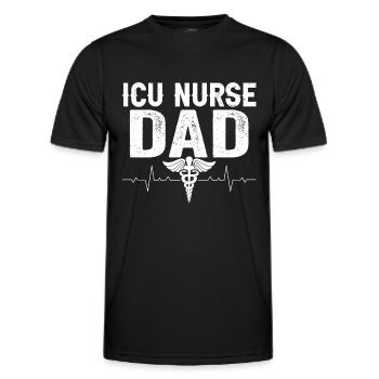 Infirmière en soins intensifs Papa Soins intensifs - T-shirt sport Homme - noir - Devant - AI Model Male 178 dark (178cm)
