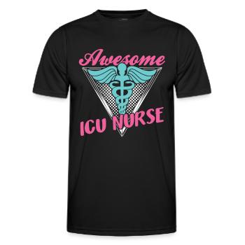 Grande infirmière en soins intensifs Soins intensifs - T-shirt sport Homme - noir - Devant - AI Model Male 178 dark (178cm)