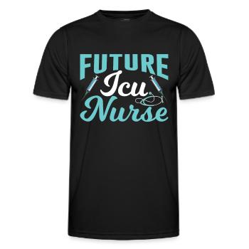 Future infirmière en soins intensifs Soins intensifs - T-shirt sport Homme - noir - Devant - AI Model Male 178 dark (178cm)