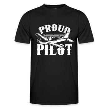 Fier pilote de petit avion jet avion léger - T-shirt sport Homme - noir - Devant - AI Model Male 178 dark (178cm)