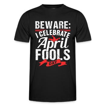 I Celebrate April Fool's Day April Fool's Day - Men's Functional T-Shirt - black - Front - AI Model Male 178 dark (178cm)