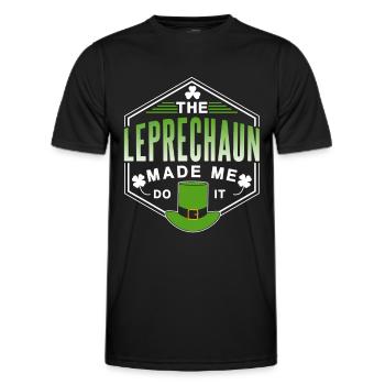 Der Leprechaun Hat Mich Dazu Gezwungen Ire Kobold - Männer Funktions-T-Shirt - Schwarz - Vorne - AI Model Male 178 dark (178cm)