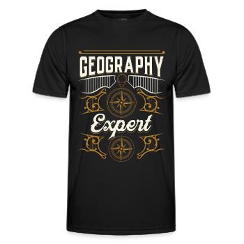 Geography Expert Geography Student Geographer - Men's Functional T-Shirt - black - Front - AI Model Male 178 dark (178cm)