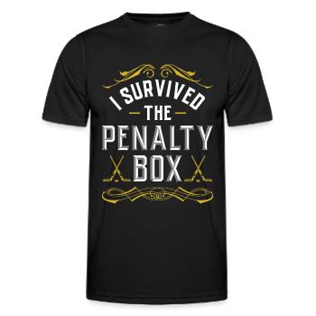 Ice Hockey Penalty Bench Penalty Box Ice Hockey Players - Men's Functional T-Shirt - black - Front - AI Model Male 178 dark (178cm)